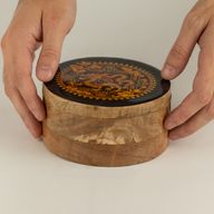 Round Enamelled Box - Dragon Yin Yang