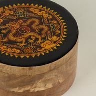 Round Enamelled Box - Dragon Yin Yang