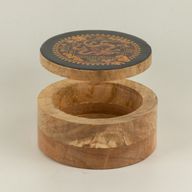 Round Enamelled Box - Dragon Yin Yang