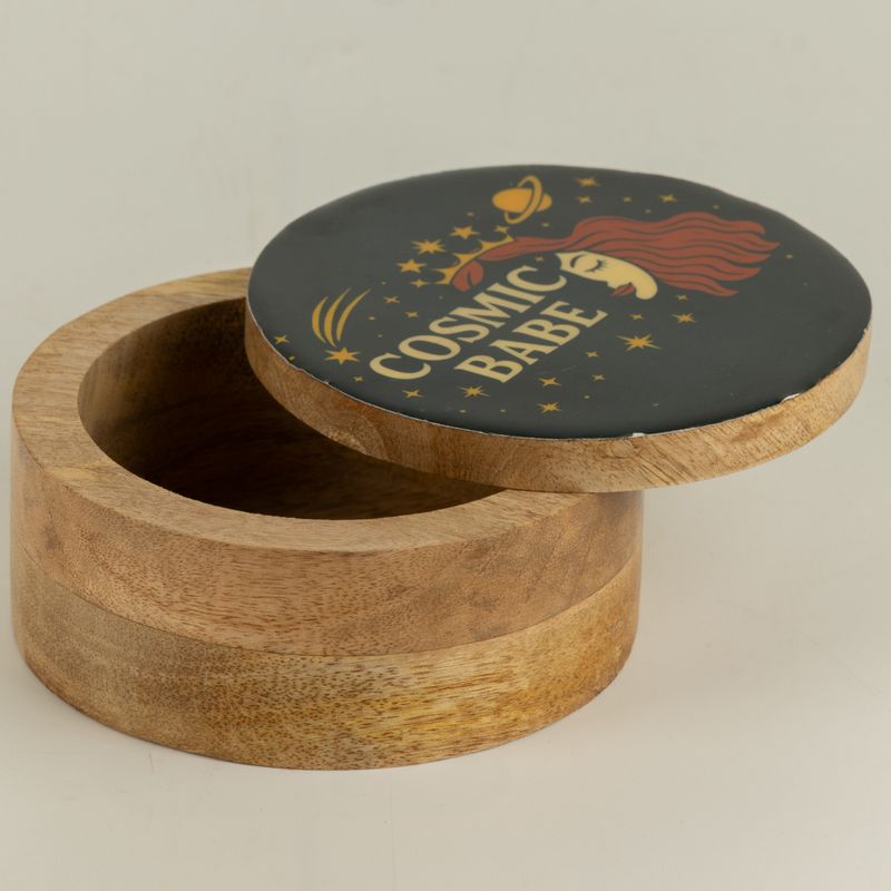 Round Enamelled Box  - Cosmic Babe