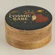 Round Enamelled Box  - Cosmic Babe