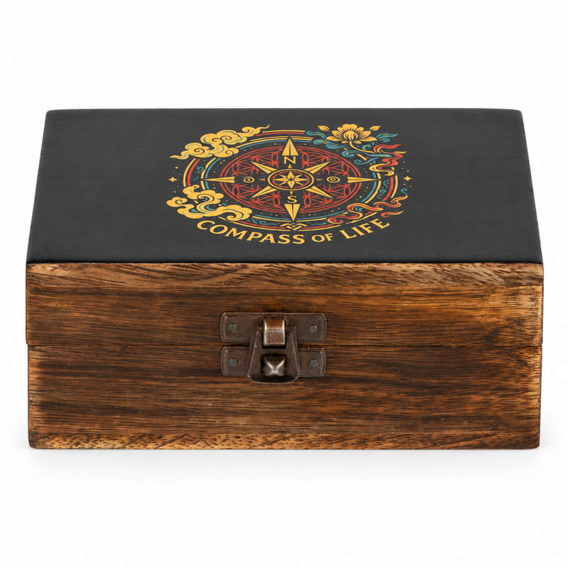 Medium Enamelled Box  - Compass of Life