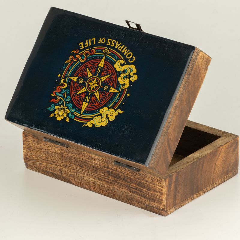 Medium Enamelled Box  - Compass of Life