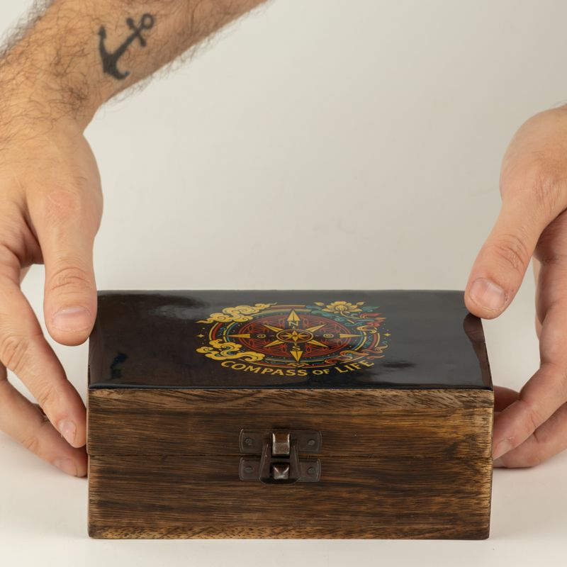 Medium Enamelled Box  - Compass of Life