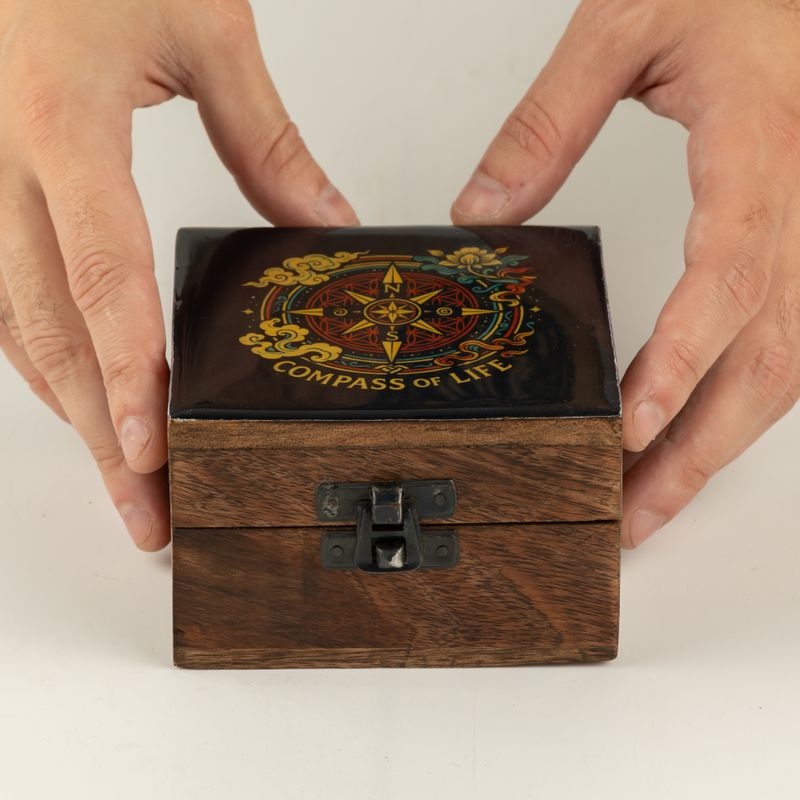 Small Enamelled Box -  Compass of Life