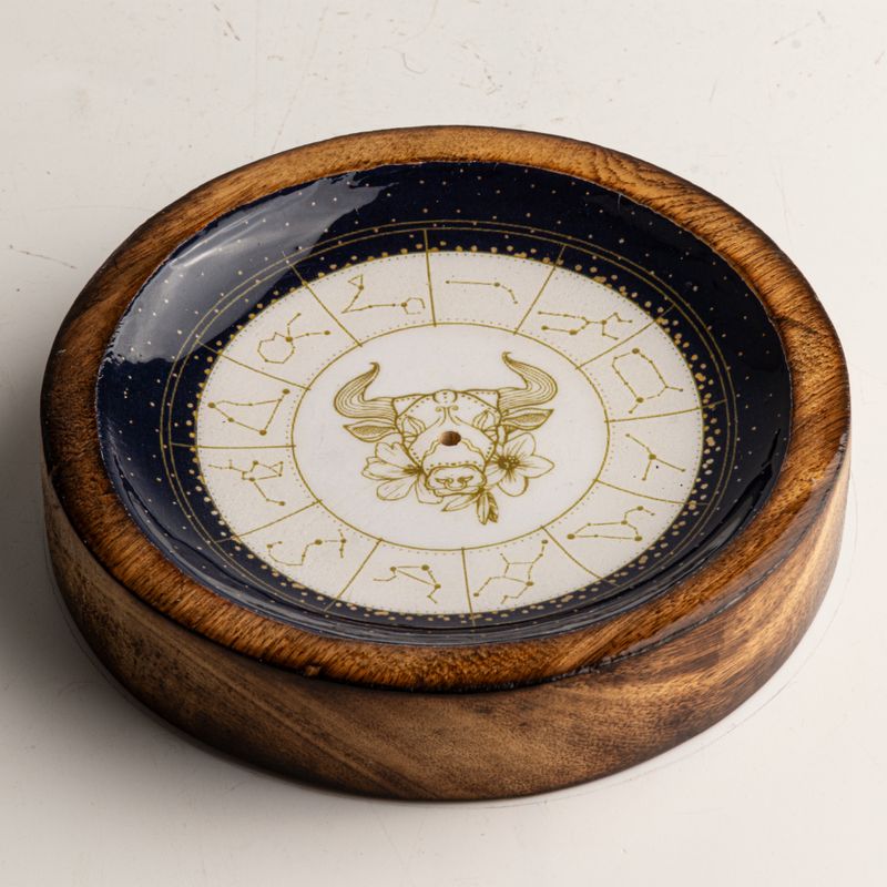 Stars Sign Mini Bowl & Incense Stick Holder - Taurus