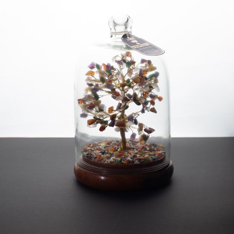 Gemstone Dome Garden - Rose Quartz & LED lights - 200 chipstones