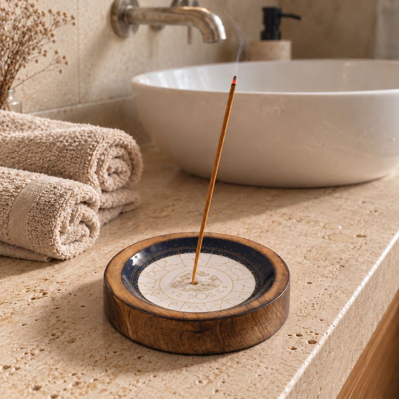 Stars Sign Mini Bowl & Incense Stick Holder - Aquarius