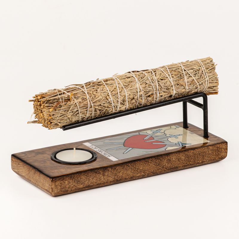Large Sage Stick Heater Enamelled - 3 of Swords