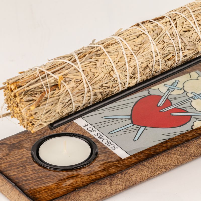 Large Sage Stick Heater Enamelled - 3 of Swords