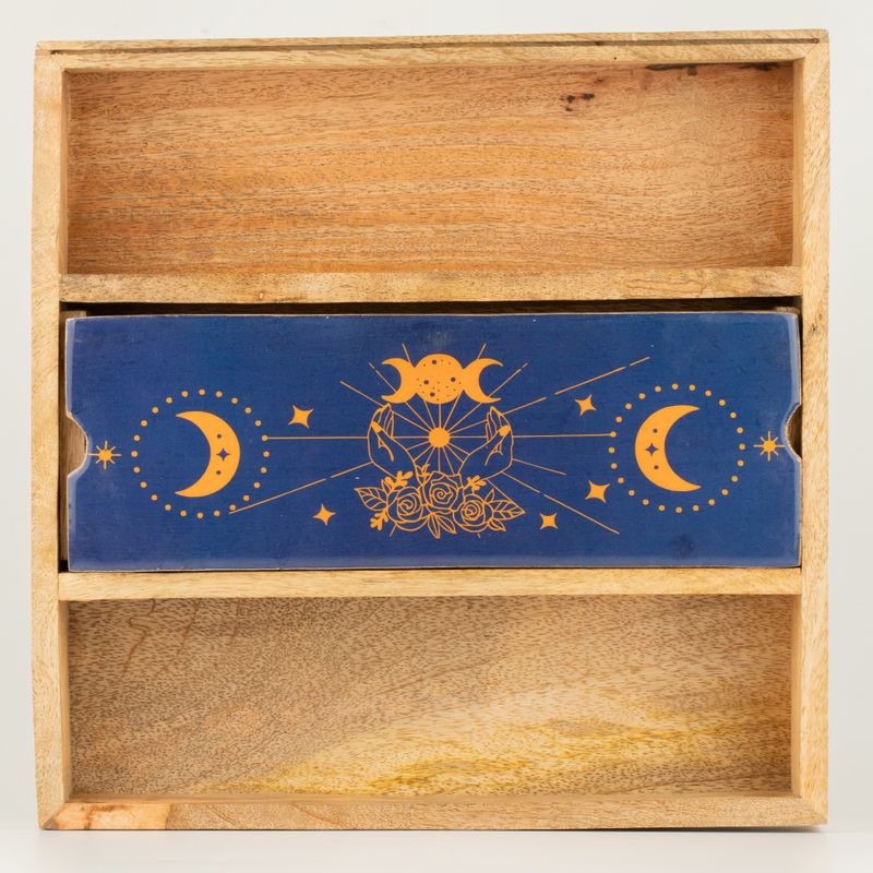 Blue Moon Phases Tarot Tray with Card Holder