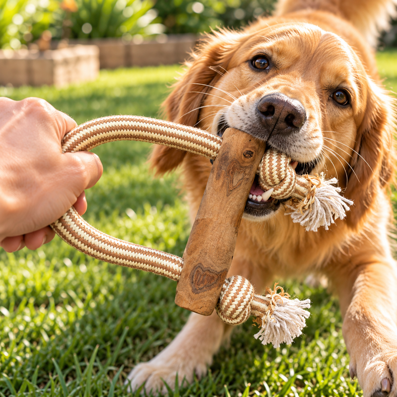 PAW Toys - Coffee Wood Chew - Loop & Tug