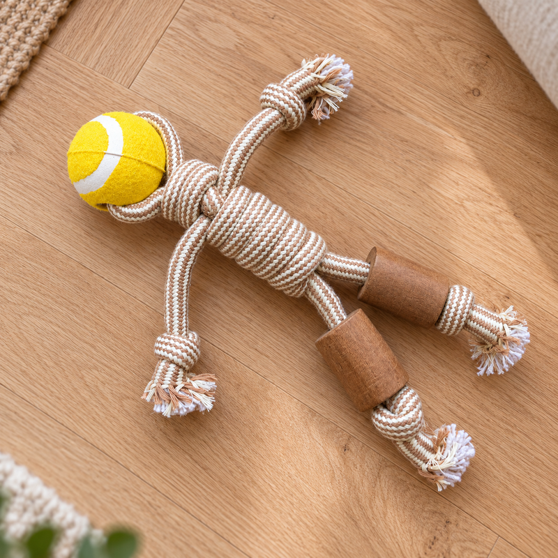 PAW Toys - Coffee Wood Chew - Rope Ranger - Ball