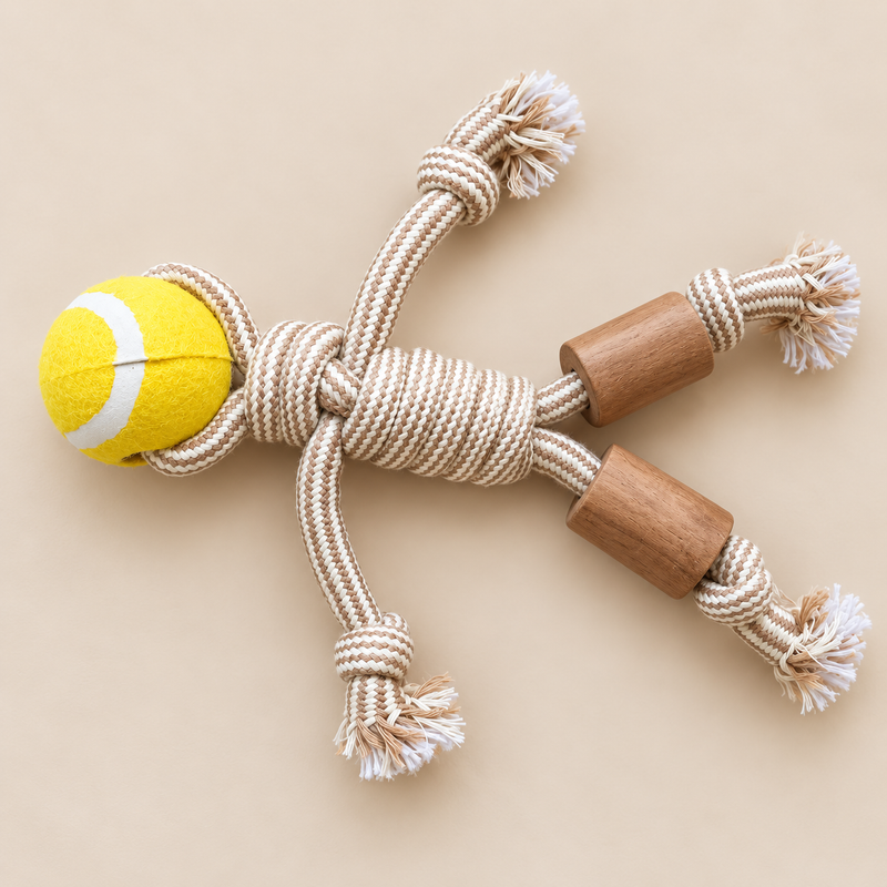 PAW Toys - Coffee Wood Chew - Rope Ranger - Ball