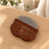 PAW Grooming Tools - Mini Flea Check & Delcate Area Comb - Walnut