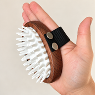 PAW Grooming Tools - Scrub and Soft Rubber Massage - Walnut