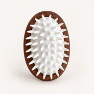 PAW Grooming Tools - Scrub and Soft Rubber Massage - Walnut