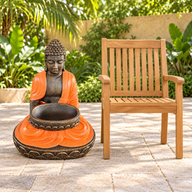 Large Terracotta & Stone  Sitting Buddha with Bowl 80cm