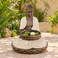Large Sand & Stone  Sitting Buddha with Bowl 80cm