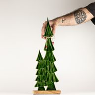 Lost in the Forest - Large  - Twin Enamelled Trees - (45x15x2.5cm)