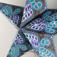 Star Lamp - Purple & Teal Peacock Five  Point - 60cm