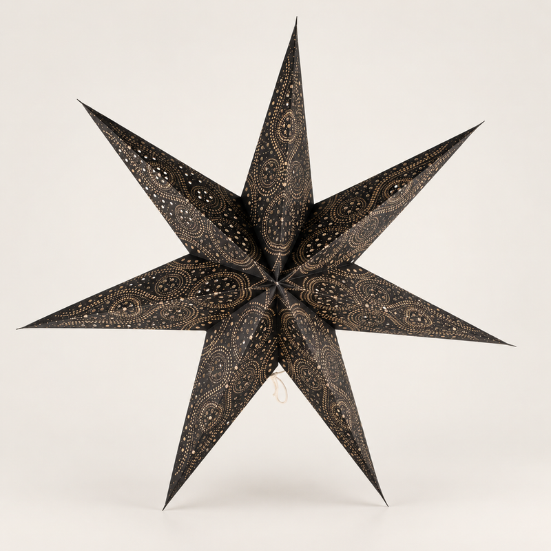 Star Lamp - Black Northern Lights Seven Point - 60cm