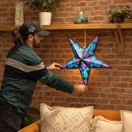 Paper Star Lamp Shade Starter Pack – 20 Shades with Cables & Bulbs