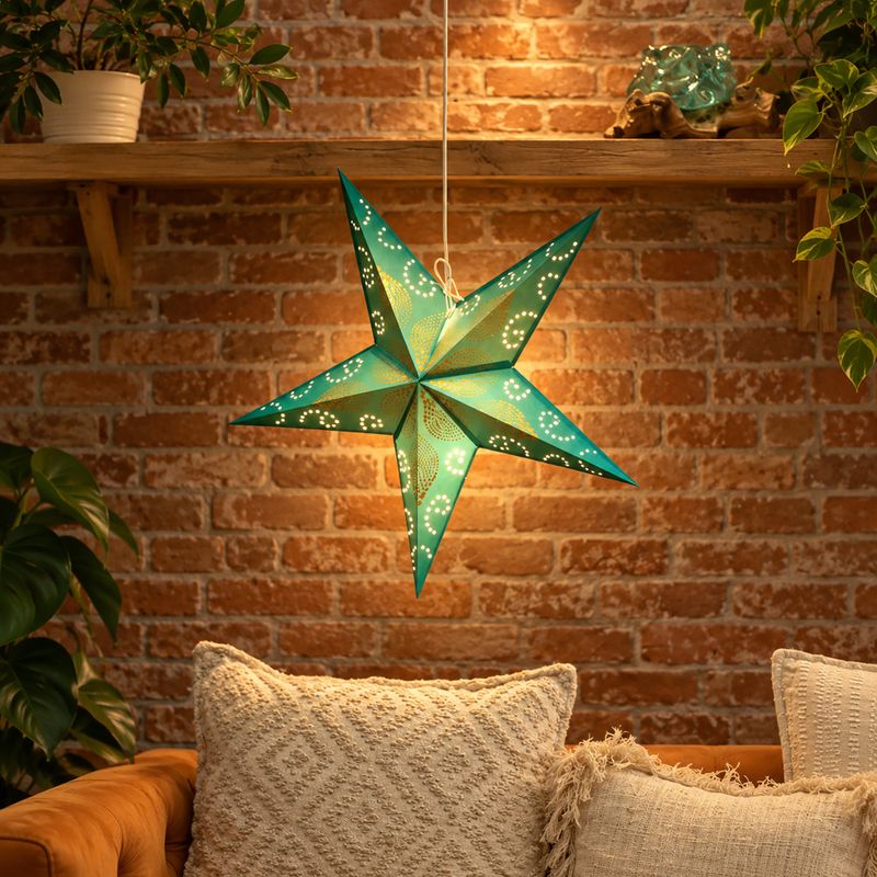 Paper Star Lamp Shade Starter Pack – 20 Shades with Cables & Bulbs