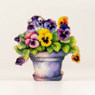 Wooden House Plants - Mini Pansy