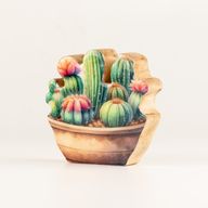 Wooden House Plants - Mini Cactus Garden