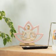 Wooden Yoga Lady - Lotus Flower - Dusty Pink - Love