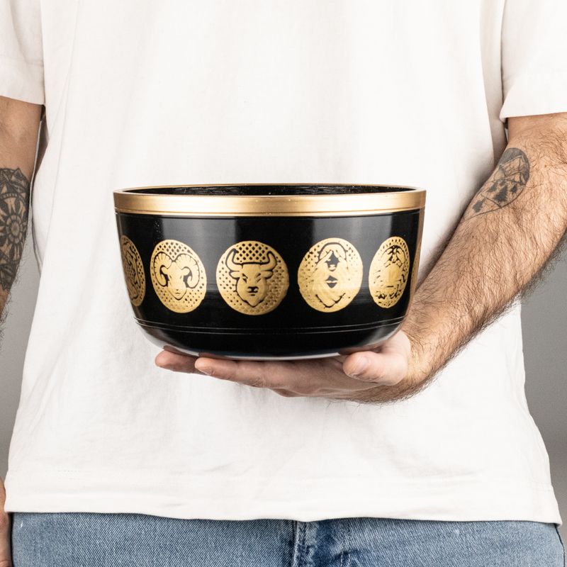 Black Zodiak Bowls - Set of 3 - 15cm 19cm 20cm