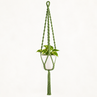 Simple Macrame Pot Holder - Green