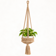 Lrg Macrame Pot Holder  - Camal