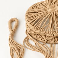 Lrg Macrame Pot Holder  - Camal