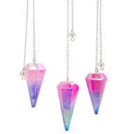 Six Sided Pendulum - Aurora Crystal Pink and Blue
