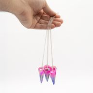 Six Sided Pendulum - Aurora Crystal Pink and Blue