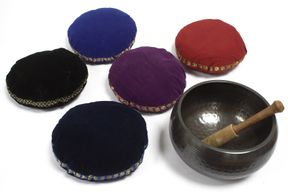Singing Bowl Velvet Cushion - 11cm
