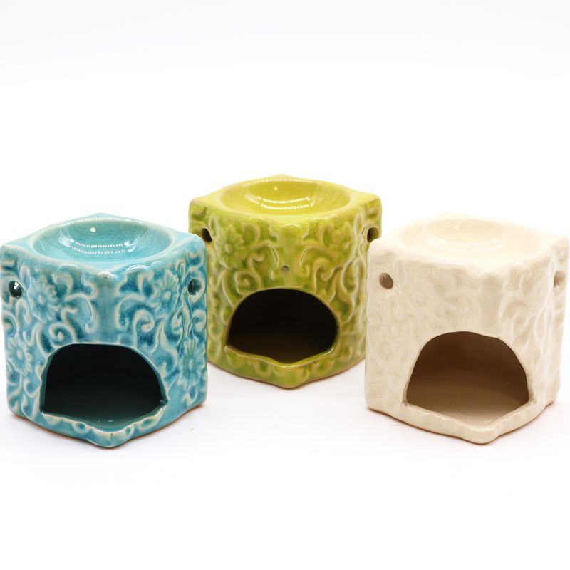 Classic Small Square Floral Oil Burners (assorted)