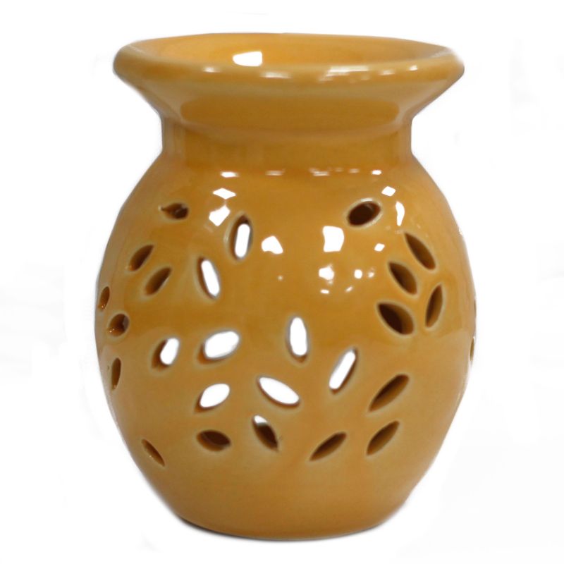 Floral Oil Burner - Yellow