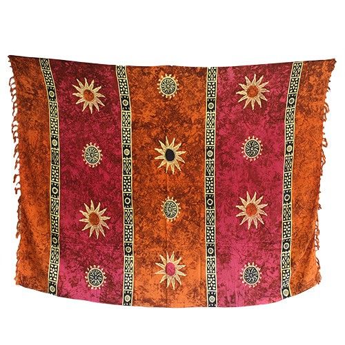 Bali Celtic Sarongs - Sun Symbols (4 Assorted Colours)