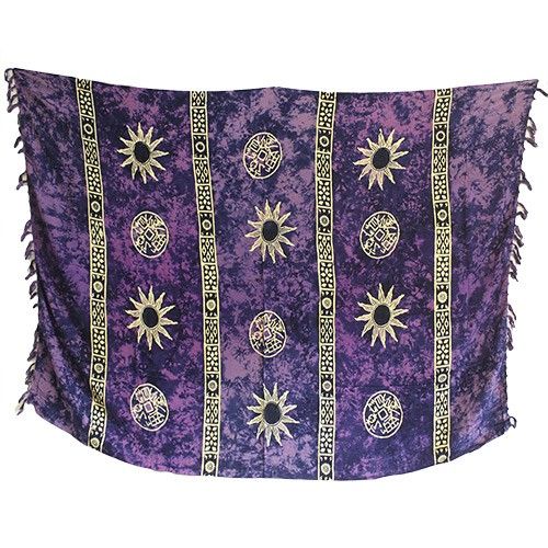 Bali Celtic Sarongs - Sun Symbols (4 Assorted Colours)