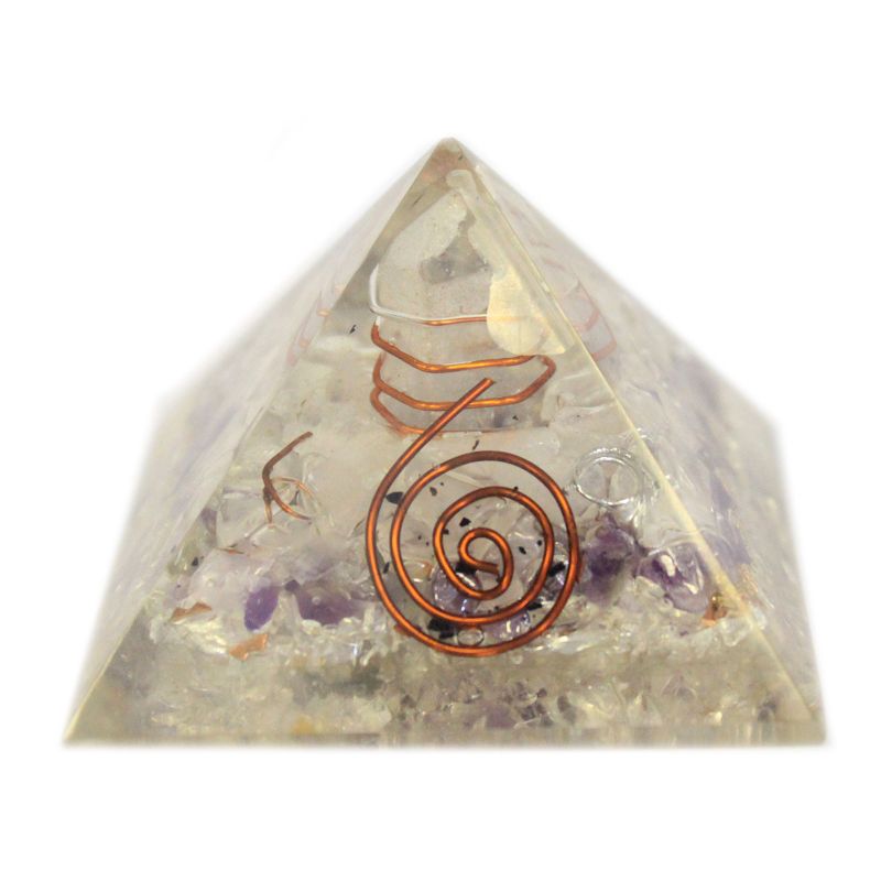 Med Orgonite Pyramid Gemchips and Copper