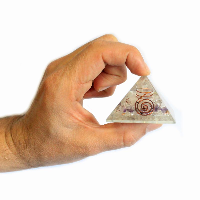 Med Orgonite Pyramid Gemchips and Copper