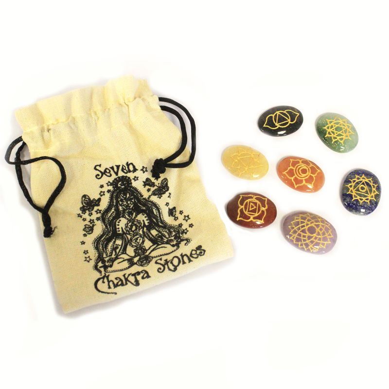 Lrg Stones Chakra Set ( Oval Shape )