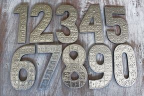 Lrg Arty Aluminum Letters - 1 Through 0