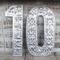 Lrg Arty Aluminum Letters - 1 Through 0
