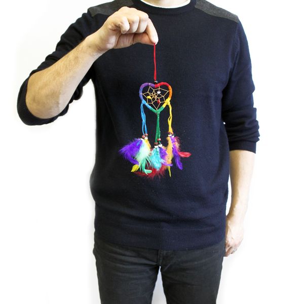 Bali Dreamcatchers - Small Heart & Round - Rainbow