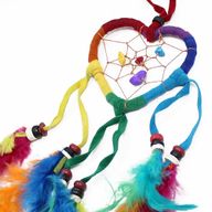 Bali Dreamcatchers - Small Heart & Round - Rainbow