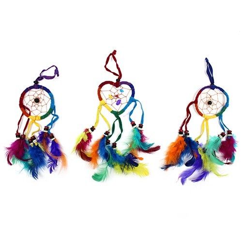 Bali Dreamcatchers - Small Heart & Round - Rainbow